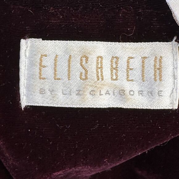 Elizabeth by Liz Claiborne Velvet Top Women's Size 22 Maroon Long Sleeve - Picture 9 of 11